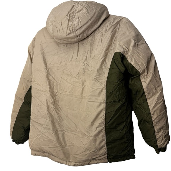 Land’s End goose feather down coat jacket, reversible kids size medium, 10/12 - Picture 2 of 15